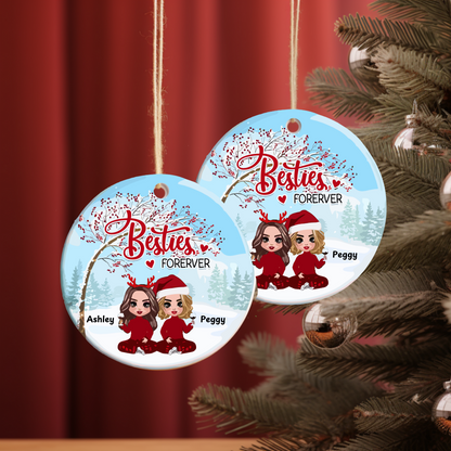 Besties Forever Personalized Christmas Ornament | Gift For Besties, Christmas Gift