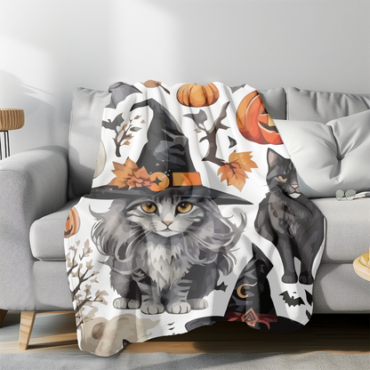 Fall Halloween Blanket | Halloween Gift For Her Or Him