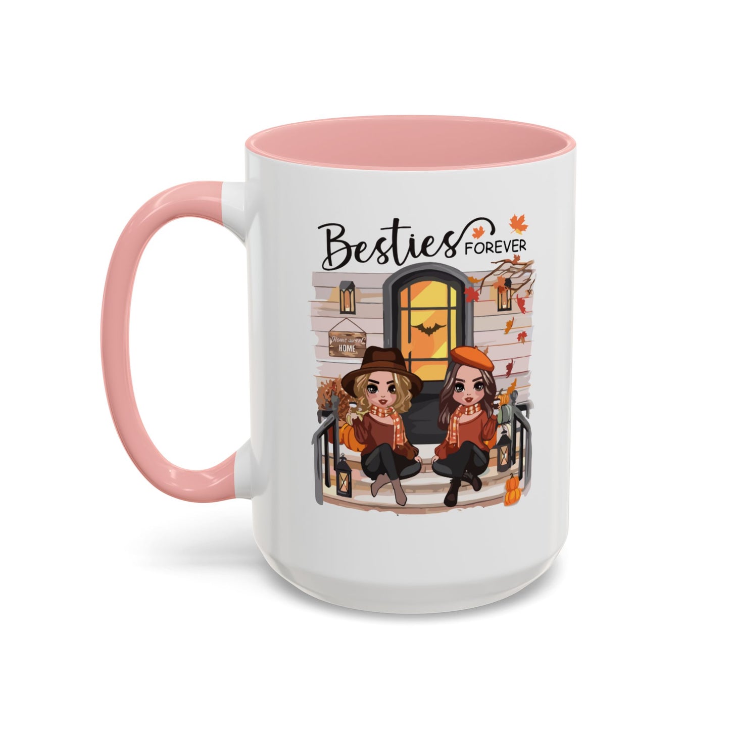 Besties Forever Halloween Mug | Halloween Gift For Besties | Accent Coffee Mug (11, 15oz)