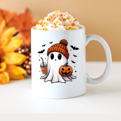 Ghost With Pumpkin Halloween Mug | Halloween Gift For Her or Him