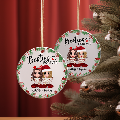 Besties Forever Personlized Christmas Ornament | Christmas Gift For Besties