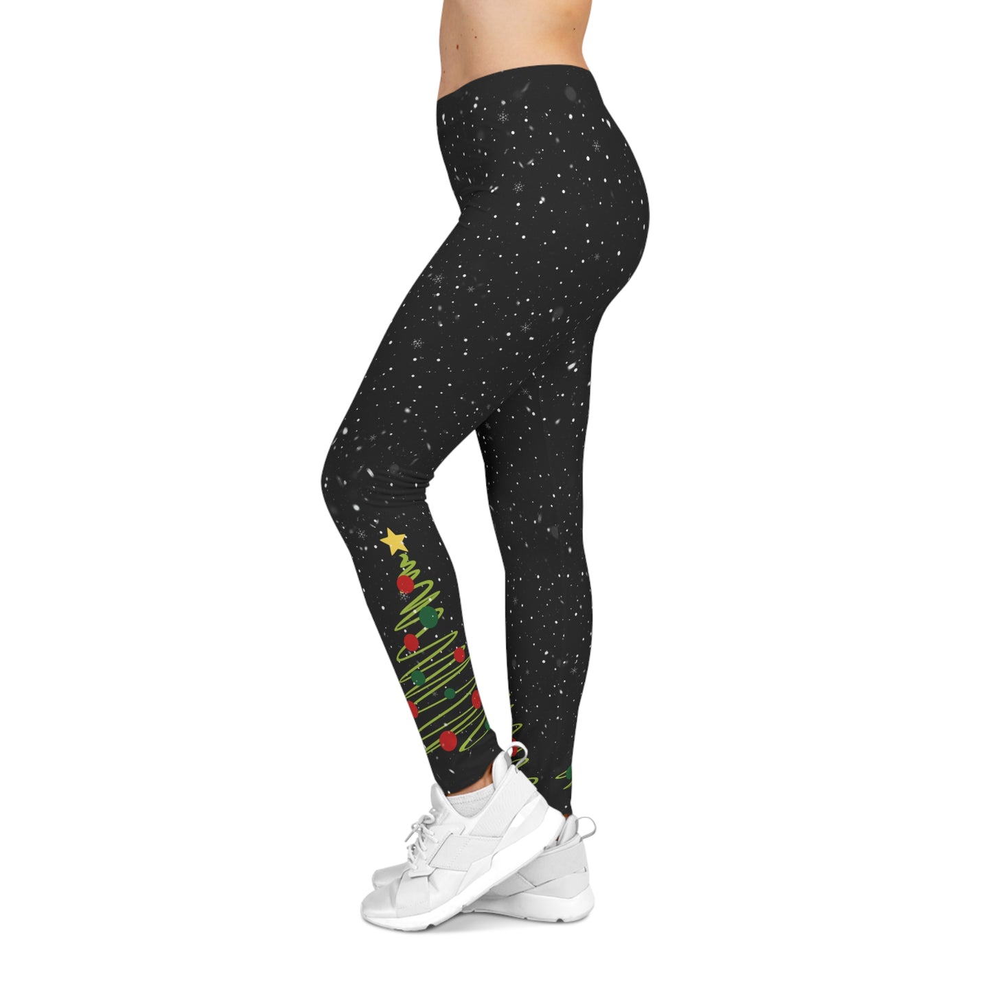 NEW Womens Holiday Christmas Tree Leggings, Snowflake Leggings, Soft Yoga Waist Pants, Exclusive Leggings,