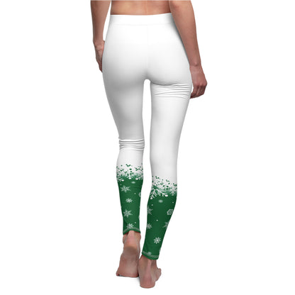 NEW Womens Holiday Christmas Snow Leggings, Snowflake Leggings, Soft Yoga Waist Pants, Exclusive Leggings,