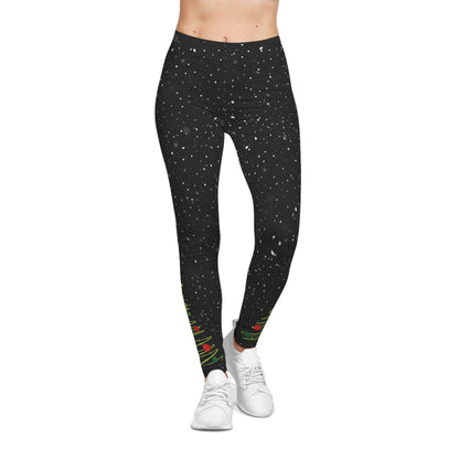 NEW Womens Holiday Christmas Tree Leggings, Snowflake Leggings, Soft Yoga Waist Pants, Exclusive Leggings,