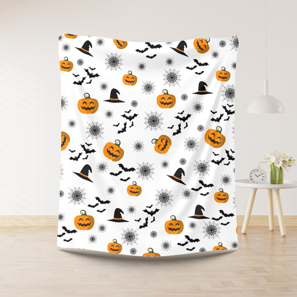 Halloween Pattern Blanket | Pumpkin Blanket | Halloween Gift For Her Or Him