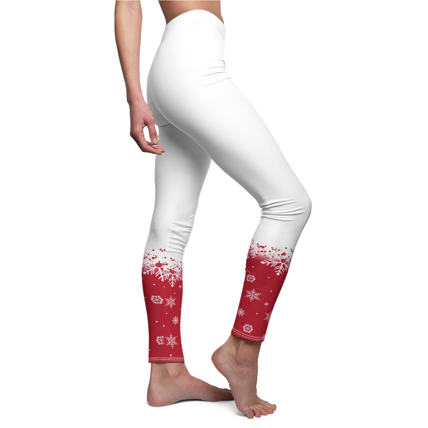 NEW Womens Holiday Christmas Snow Leggings, Snowflake Leggings, Soft Yoga Waist Pants, Exclusive Leggings,