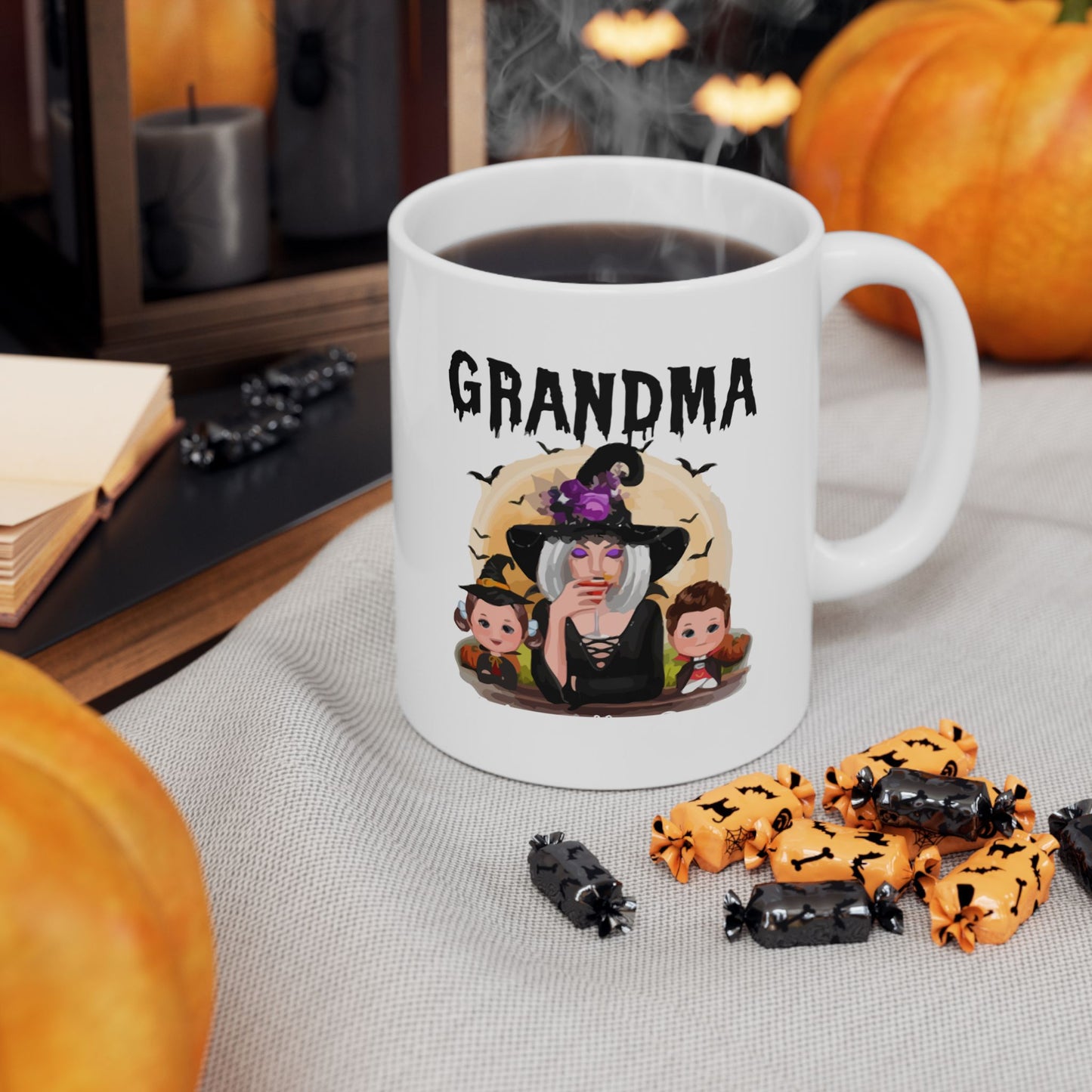 Grandma Halloween Ceramic Mug, (11oz, 15oz) | Halloween Gift For Grandma