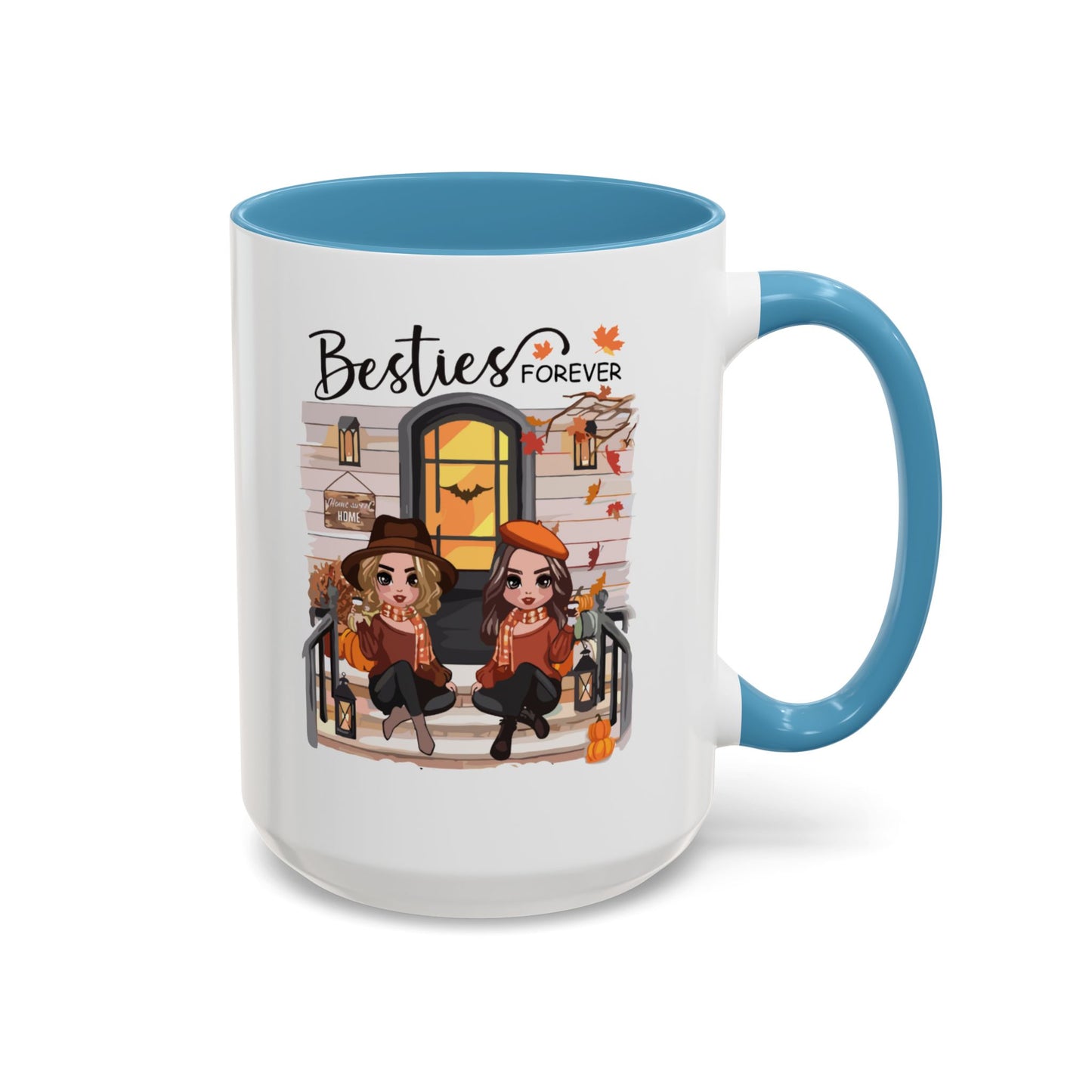 Besties Forever Halloween Mug | Halloween Gift For Besties | Accent Coffee Mug (11, 15oz)