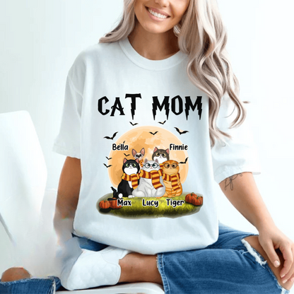 Cat Mom Shirt, Halloween Sweatshirt, Halloween Gift For Cat Lovers