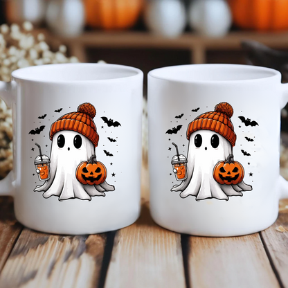 Ghost With Pumpkin Halloween Mug | Halloween Gift For Her or Him