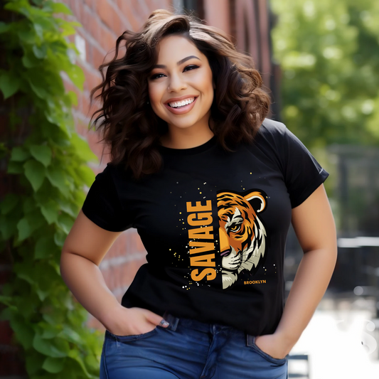 Personalized Savage Tiger T-Shirt, Gift For Her, Gift For Him