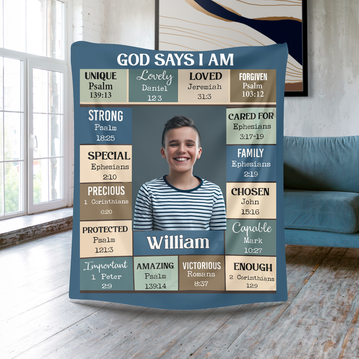 God Says I Am - Personalized Name Blanket | Gift For Him