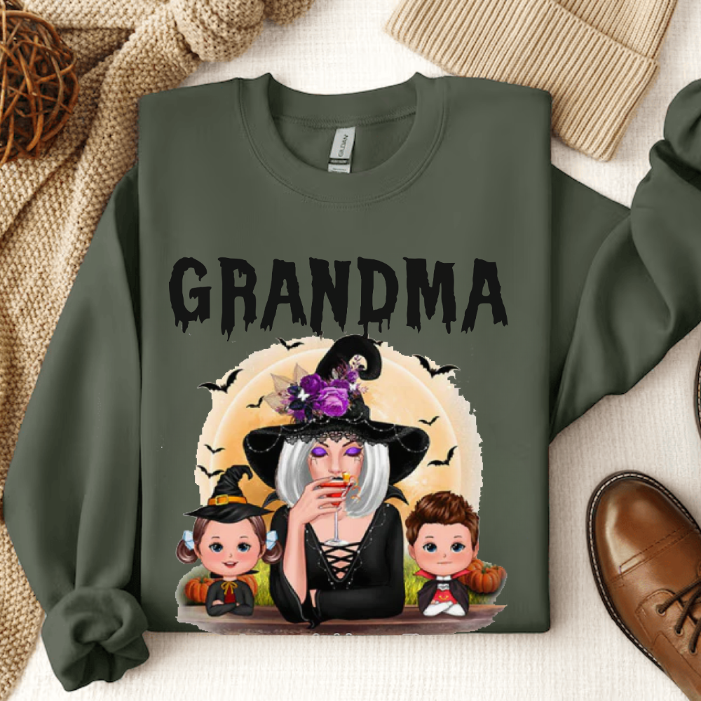 Grandma Halloween T-Shirt | Sweatshirt, Personalized Gift For Grandma