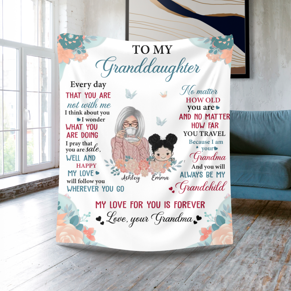 To My Granddaughter | Everyday That You Are Not With Me | Personalized  Granddaughter Blanket