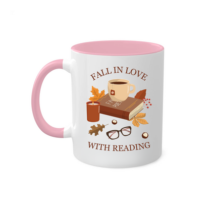 Fall In Love With Reading Mug | Fall Thanksgiving Gift, Gift For Book Lover