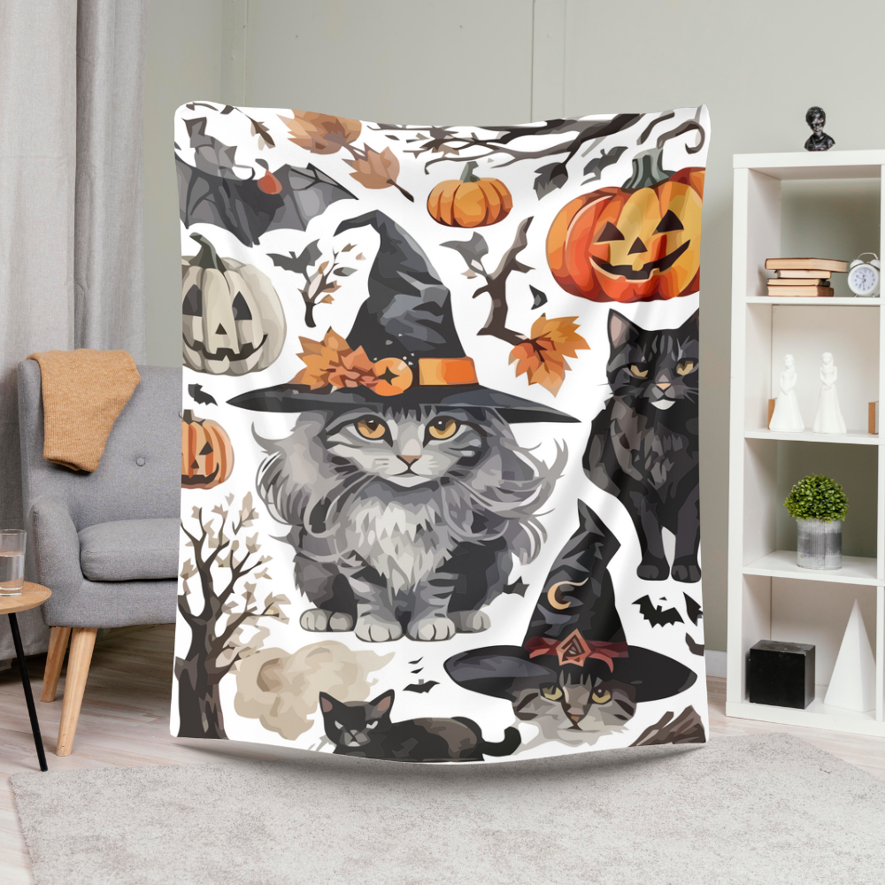 Fall Halloween Blanket | Halloween Gift For Her Or Him