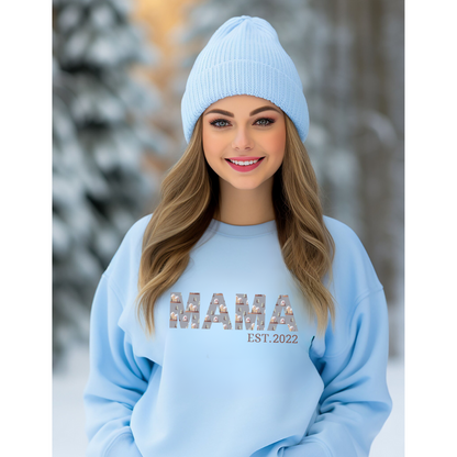 New Mama Est. Year Sweatshirt For Mom |Christmas Gift For New Mom | Mom To Be Gift