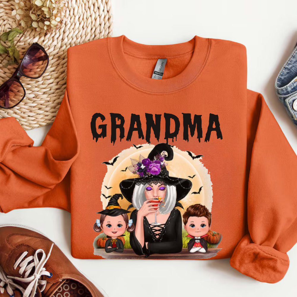 Grandma Halloween T-Shirt | Sweatshirt, Personalized Gift For Grandma