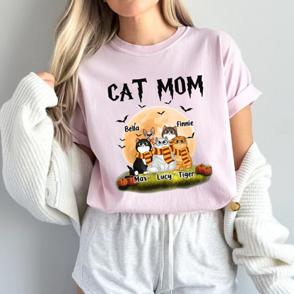 Cat Mom Shirt, Halloween Sweatshirt, Halloween Gift For Cat Lovers