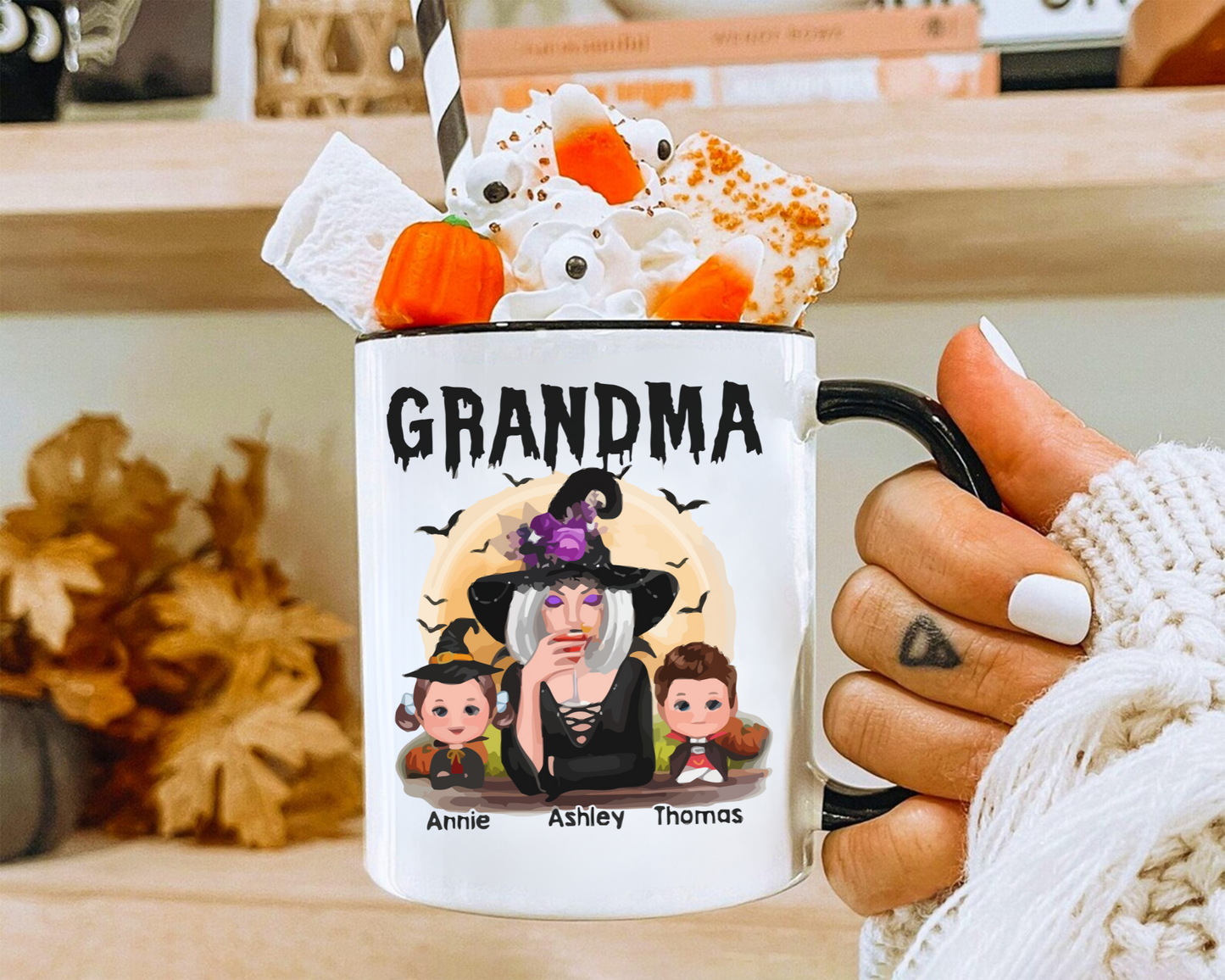 Personalized Grandma Collection | Halloween Sweatshirt, Hoodie, Pillow & Mug | Gift For Grandma