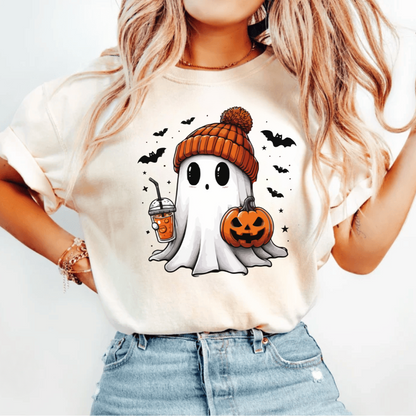 Ghost With Pumpkin Halloween T-Shirt | Sweatshirt