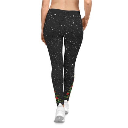 NEW Womens Holiday Christmas Tree Leggings, Snowflake Leggings, Soft Yoga Waist Pants, Exclusive Leggings,