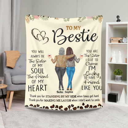 To My Bestie - Personalized Blanket|Gift For Besties, Gift For Soul Sisters