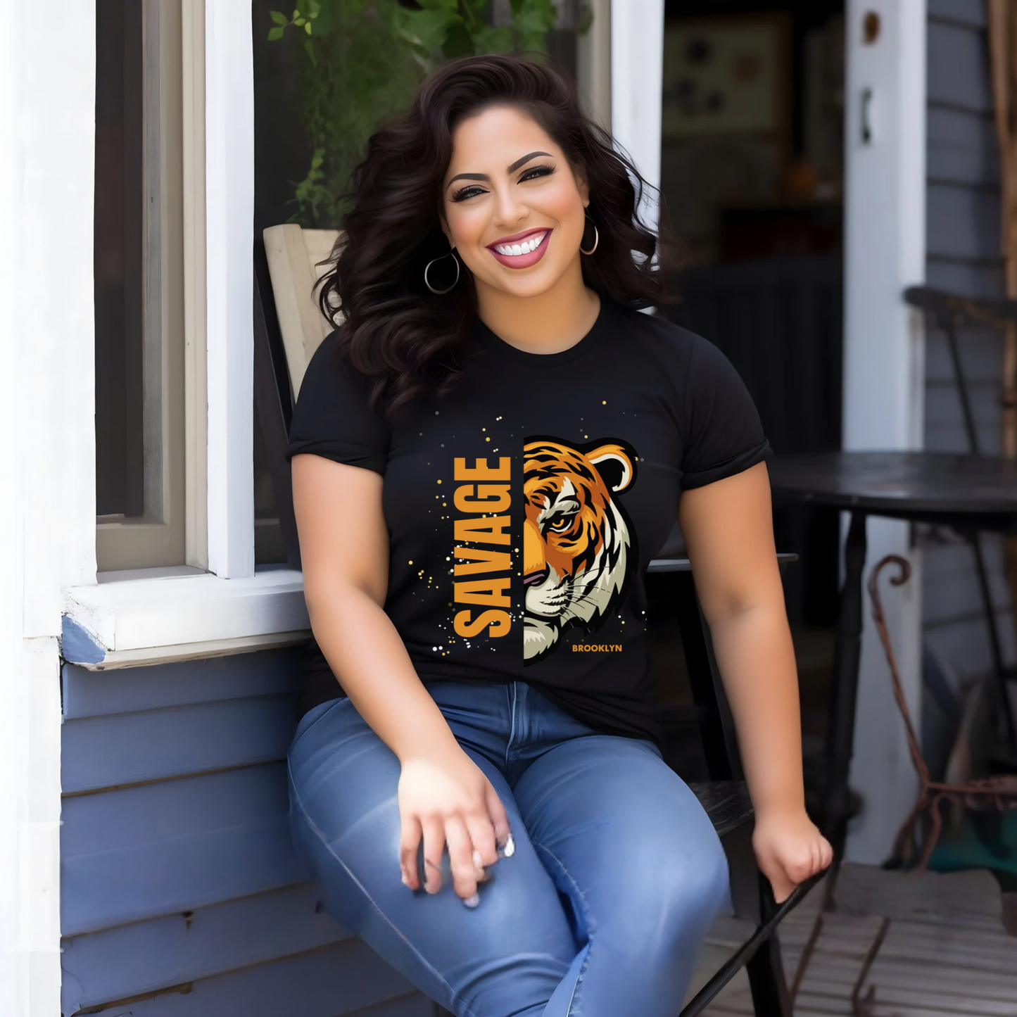 Personalized Savage Tiger T-Shirt, Gift For Her, Gift For Him