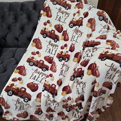 Bountiful Harvest Oversized Plush Throw | Thanksgiving Gift For Her or Him