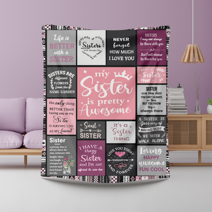 My Sister is Pretty Awesome | Cozy Blanket | Gift For Sister, Soul Sister