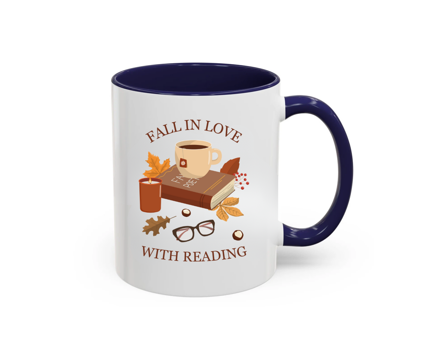 Fall In Love With Reading Mug | Fall Thanksgiving Gift, Gift For Book Lover