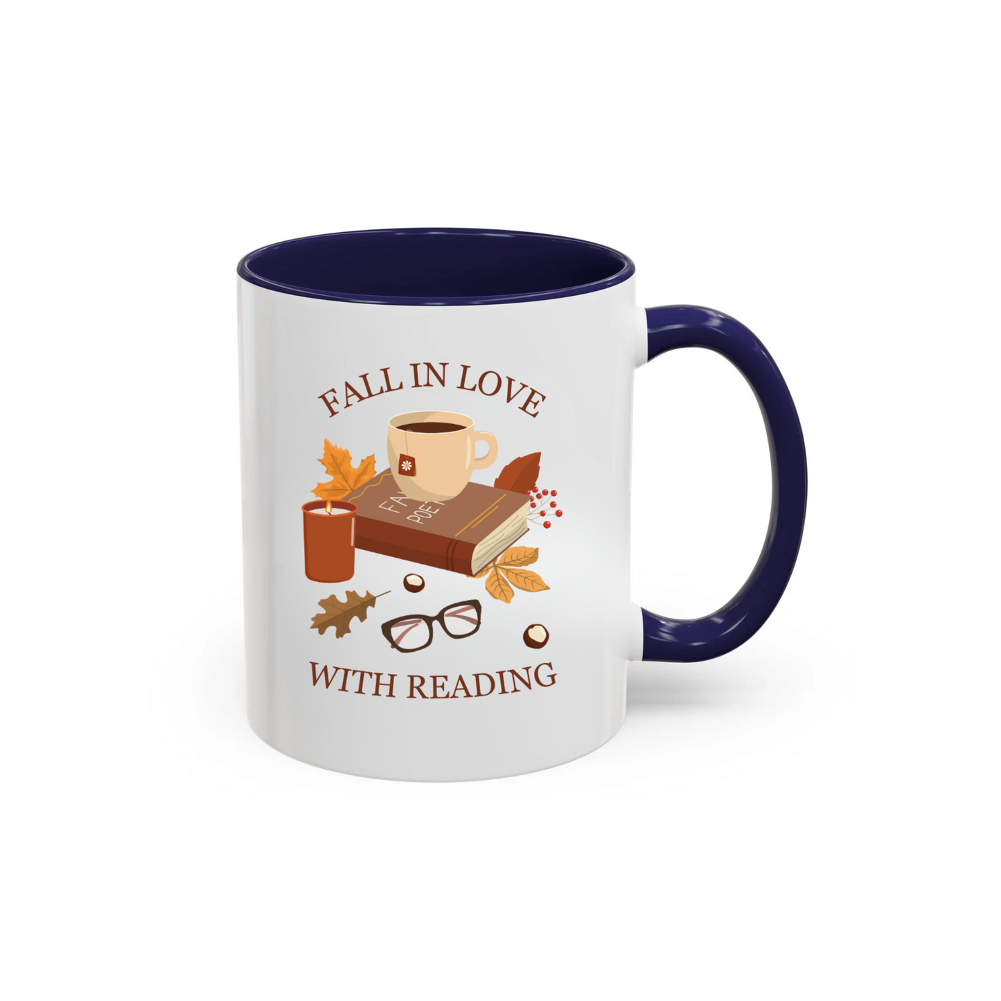 Fall In Love With Reading Mug | Fall Thanksgiving Gift, Gift For Book Lover