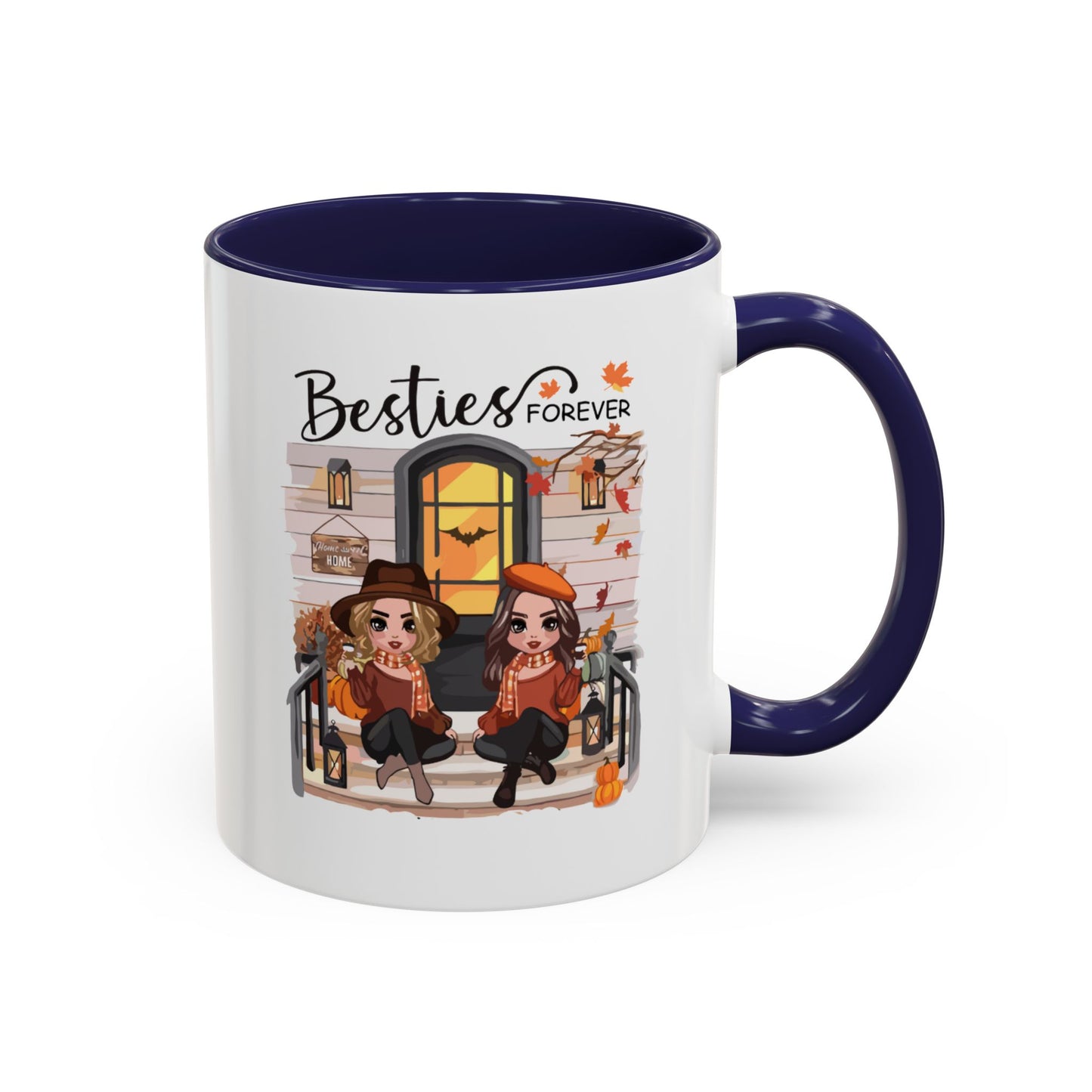 Besties Forever Halloween Mug | Halloween Gift For Besties | Accent Coffee Mug (11, 15oz)