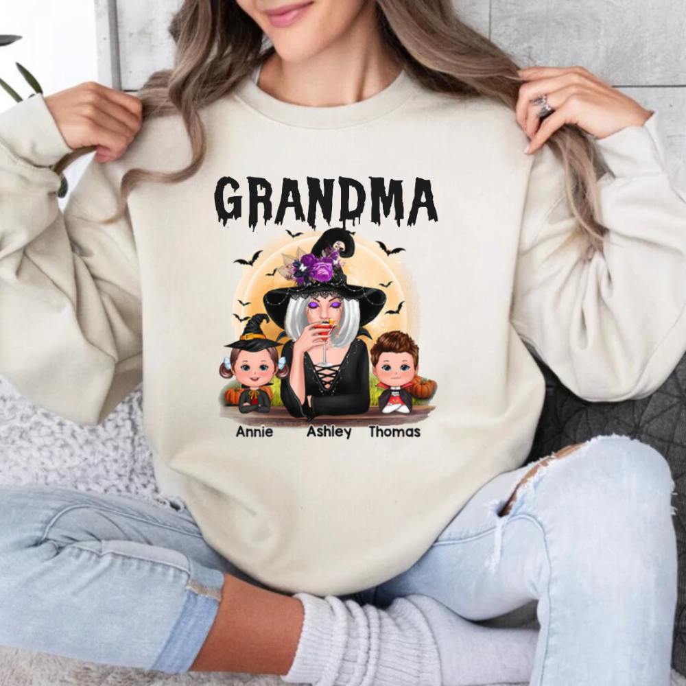 Grandma Halloween T-Shirt | Sweatshirt, Personalized Gift For Grandma