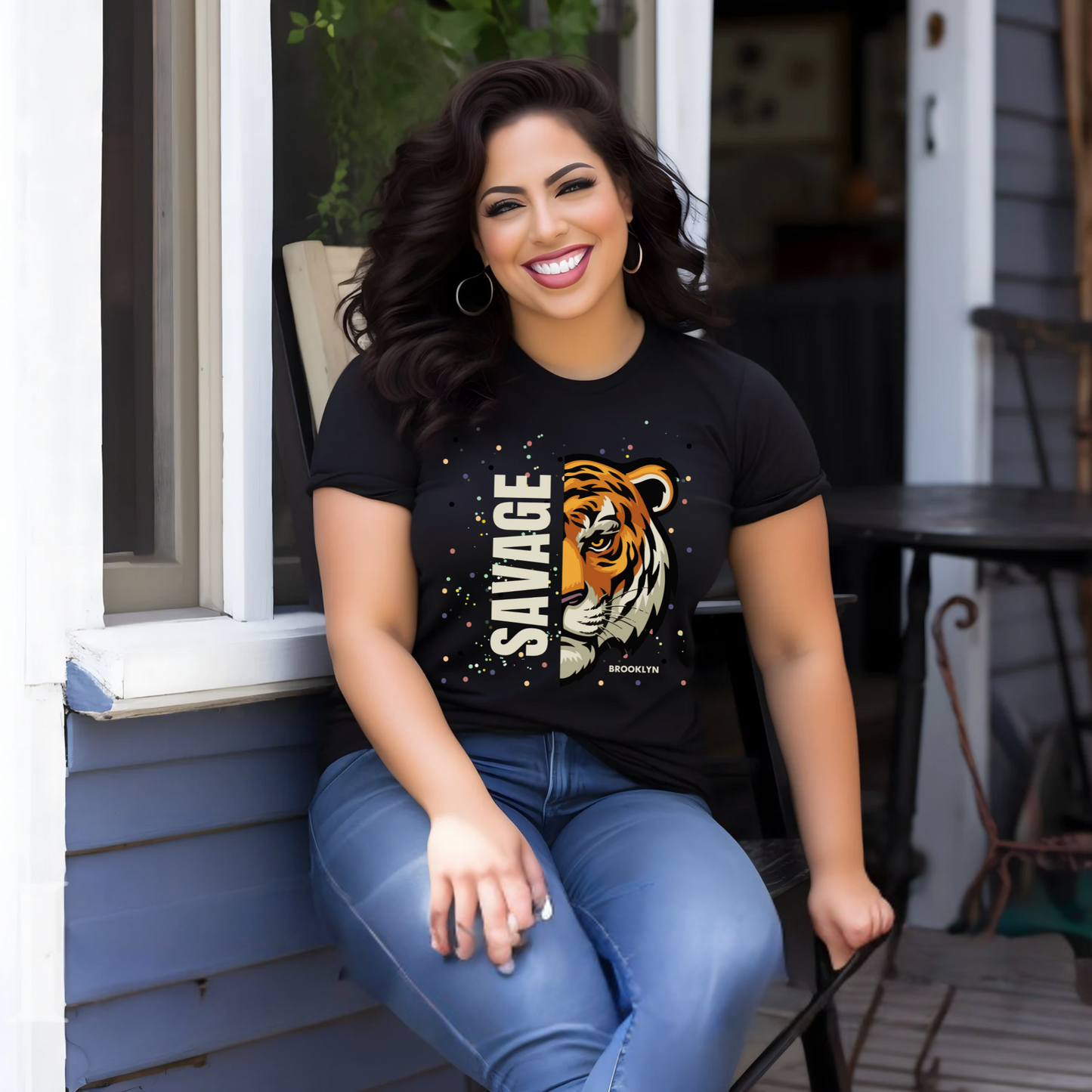 Personalized Savage Tiger T-Shirt, Gift For Her, Gift For Him