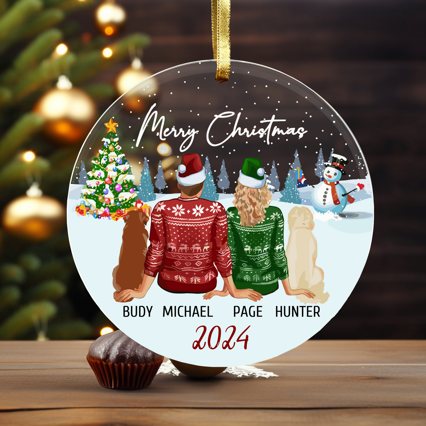 Personalized Merry Christmas Acrylic Ornaments | Gift For Pet Lovers