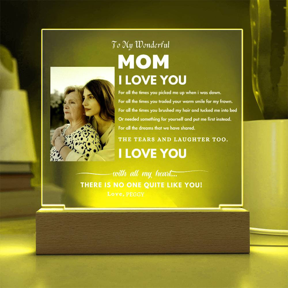 Personalized Photo Night Light For Mom, Dad, Grandma| Gift For Mom, Gift For Grandma,Gift For Dad Acrylic Plaque