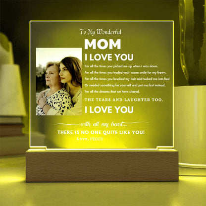 Personalized Photo Night Light For Mom, Dad, Grandma| Gift For Mom, Gift For Grandma,Gift For Dad Acrylic Plaque