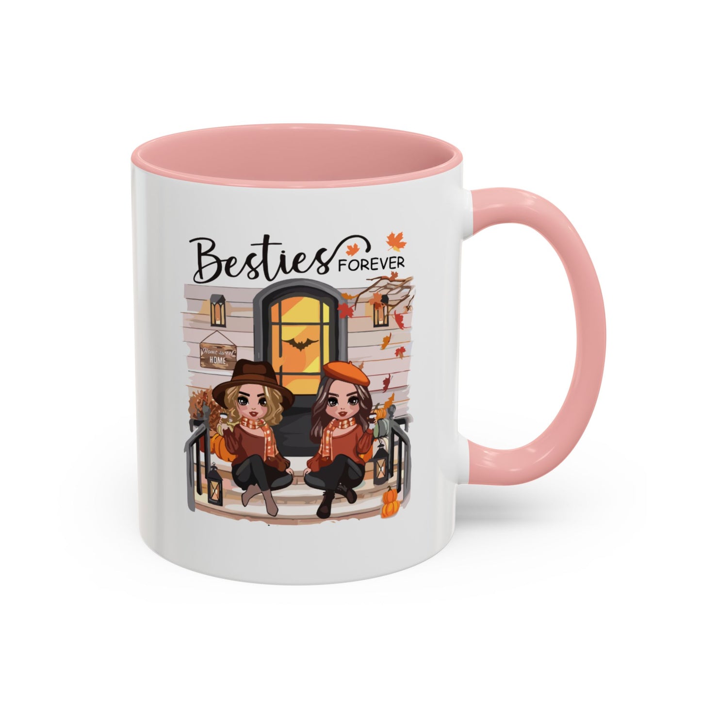 Besties Forever Halloween Mug | Halloween Gift For Besties | Accent Coffee Mug (11, 15oz)