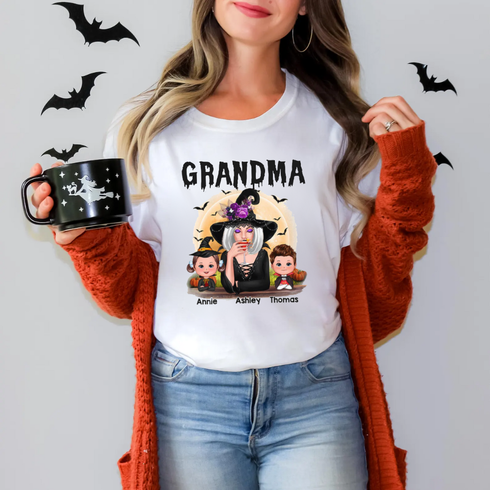 Grandma Halloween T-Shirt | Sweatshirt, Personalized Gift For Grandma