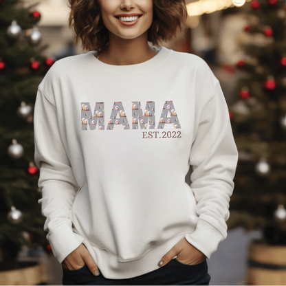 New Mama Est. Year Sweatshirt For Mom |Christmas Gift For New Mom | Mom To Be Gift