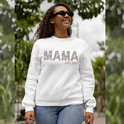 New Mama Est. Year Sweatshirt For Mom |Christmas Gift For New Mom | Mom To Be Gift