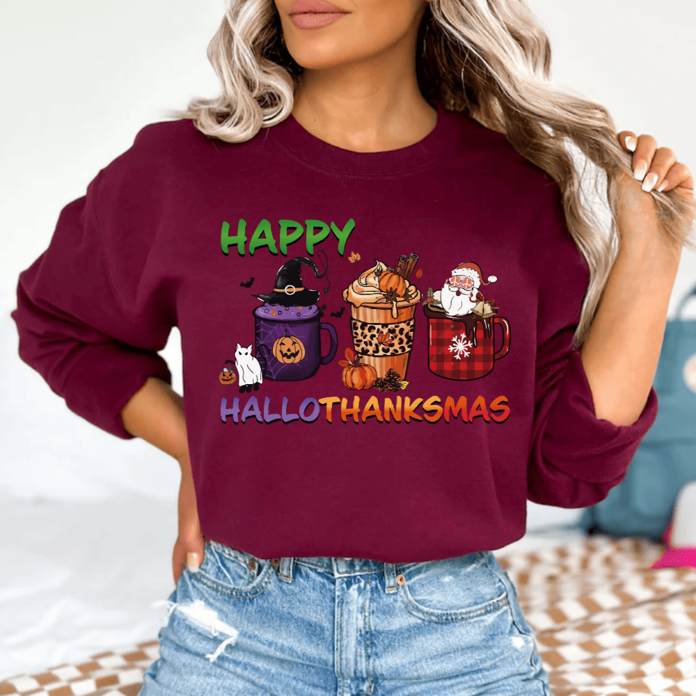 HalloThanksmas Shirt | Sweatshirt | Hoodies Gift For Her, Gift For Him