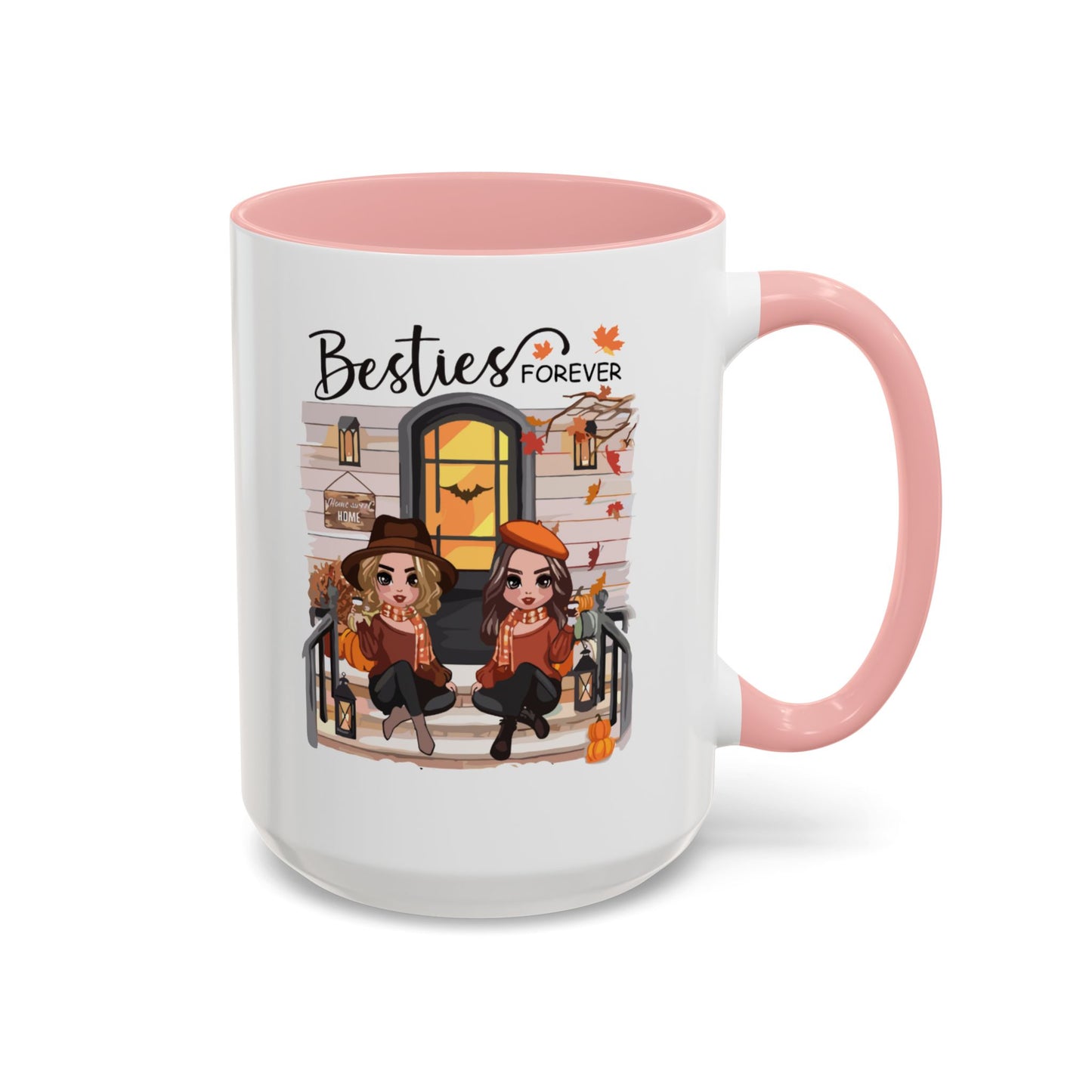 Besties Forever Halloween Mug | Halloween Gift For Besties | Accent Coffee Mug (11, 15oz)