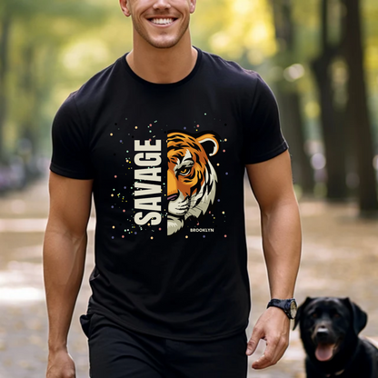 Personalized Savage Tiger T-Shirt, Gift For Her, Gift For Him