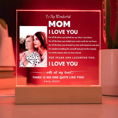 Personalized Photo Night Light For Mom, Dad, Grandma| Gift For Mom, Gift For Grandma,Gift For Dad Acrylic Plaque