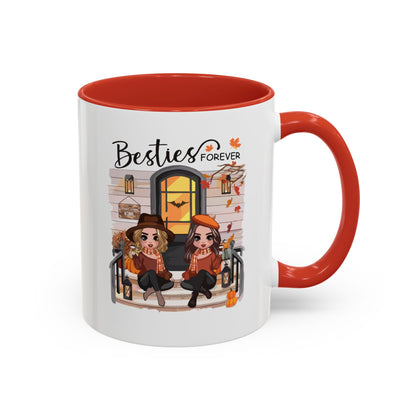 Besties Forever Halloween Mug | Halloween Gift For Besties | Accent Coffee Mug (11, 15oz)