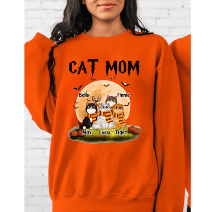 Cat Mom Shirt, Halloween Sweatshirt, Halloween Gift For Cat Lovers