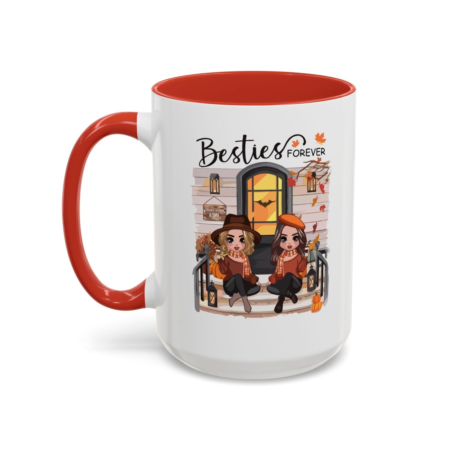 Besties Forever Halloween Mug | Halloween Gift For Besties | Accent Coffee Mug (11, 15oz)