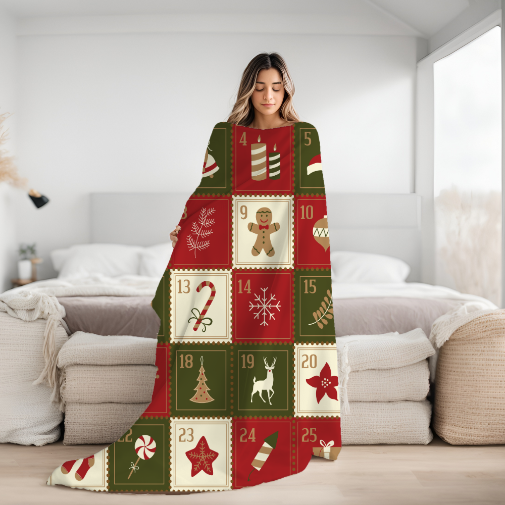 Christmas CandyCane Blanket | Gift For Him, Gift For Her